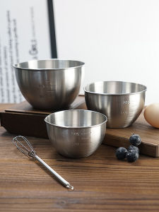 Stainless Steel Mini Mixing Bowl with Scale for Eggs Fruits Sauces Small Multifunctional Kitchen Utensil Set Idea Brand