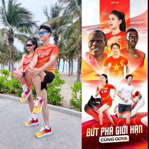 [Tặng phụ kiện] Giày thể thao chạy bộ nam nữ Goya Plus năm 2025 màu đỏ vàng V1