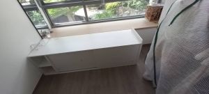 Window bay single storage sliding door bed frame customize singapore/condo/baywindow ideas/spacesaving