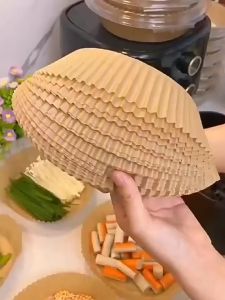 100PCS Air Fryer Parchment Paper Liners NonStick Oil-proof Disposable Paper Tray Round Baking Paper