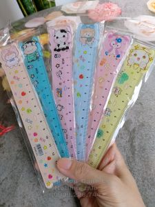 Combo 04 thước nhựa dài 15cm hoạ tiết cute đầu hình thú ( mẫu giao ngẫu nhiên )
