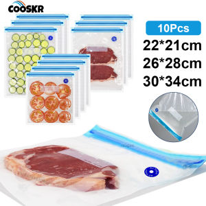 Food Vacuum Bags 10Pcs Sealed Storage Bags for Kitchen Reusable Food Vacuum Packaging Bag Keep Food Fresh Food Vacuum Sealed Bag