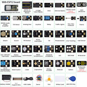 Keyestudio | Keyestudio ESP32 37 in 1 Sensor Kit For Arduino DIY Eletronics Kit With Ardunio & Python & Raspberry Pi C Language Tutorial