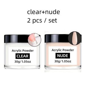 30g 2 Pieces Professional Nail Art Powder for Nail Extension 3D Nail Acrylic Powder
