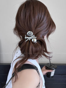 Delicate Silver Telephone Line Hair Ties for Women Smiley Face Elastic Hair Bands Fashionable Korean Style Hair Accessories