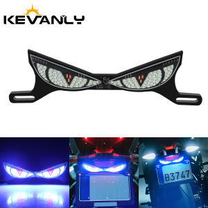 1 Set Motorcycle LED License Plate Decorative Lights Snake Eye Rear Tail Light Strobe Flashing Electric Motorcycle Modified