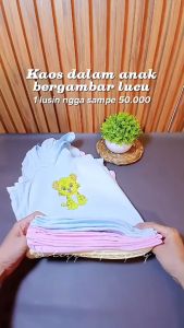 6 Pcs / 12 Pcs Kaos Dalam Sablon Anak / Singlet Karakter Anak Lucu / Baju Sangsang Anak Gambar Murah