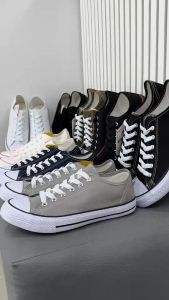 K/28 รองเท้า GC 1207 ทรงคอนเวิส ใส่ได้ทั้งชายหญิง ใส่ทน สีแดง/ฟ้า/ครีมดำ/ส้ม/ดำขาว/ชมพู/น้ำเงิน ขนาด 37-45 (Shop18)