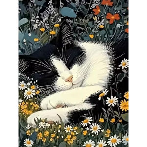 Cute Cat Animal Artwork Jigsaw Puzzle 500/1000/1200/2000PCS Stress Relief Puzzle Wall Art Decor Gift