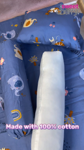 Sweet Cherry 100% Fully Cotton Series Portable Travel Mattress Bedding Crib SC937 Cotton Travelling Set with Cute Pattern Cartoon Design