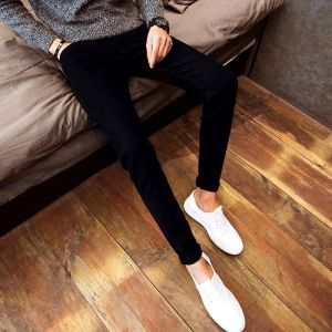 Fall/Winter Slim-Leg Korean-Style Close-Fitting Fleece Jeans for Students