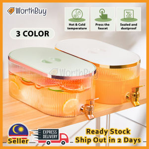 [1PC] Worthbuy 5.3L Large Capacity Water Storage Plastic Water Dispenser Kitchen Beverage Container Bekas Air Minuman Refrigerator Water Dispenser with Faucet