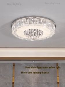 【BUY 1 TAKE gift】Crystal ceiling light elegant modern design LED ceiling light tri color dimming for living room bedroom villa ceiling light