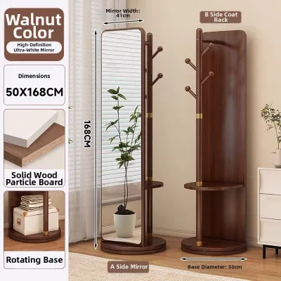Rotatable Mobile Dressing Mirror With Hanger Full Length Mirror