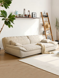 Government Subsidy Cream Style Corduroy Foldable Dual-Use Boat-Shaped Vintage Style Small Apartment Fabric Sofa