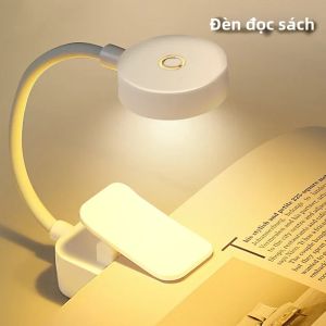 Mini Clip Đèn Sách LED USB Sạc Bảo Vệ Mắt Đèn Ngủ 3 Màu Di Động Đèn Đọc Sách Đầu Giường Cho Học Sinh