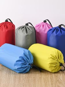 Nylon Oxford Cloth Drawstring Storage Bag Puff Jacket Compression Sack Polyester Rope Closable Pocket Storage Organizer