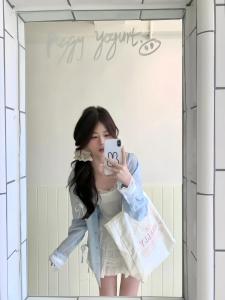 Áo Sơ Mi Ren Dài Tay Rộng Rãi Mùa Hè Cho Nữ Áo Khoác Chống Nắng Mỏng Nhẹ Áo Sơ Mi Cổ Polo Màu Trơn Chất Liệu Khác