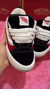Sepatu Gemuk Vans Knu Skool Hitam Merah For Men and Women Pria Wanita Termurah