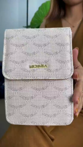 MICHAELA Elongated Sling Bag Set 2PCS Lettering Checkered Phone Bag for Strolls Office HB7509052 CX