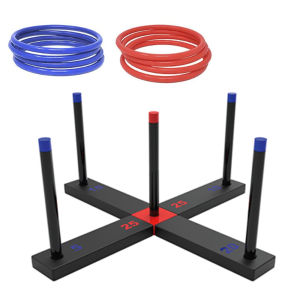 ชุดเกมโยนห่วงกลางแจ้ง - เกมโยนห่วงสไตล์งานรื่นเริงเพื่อการศึกษาสำหรับผู้ใหญ่และเด็ก เหมาะสำหรับสนามเด็กเล่นในสวนหลังบ้านหรือสวนสาธารณะ