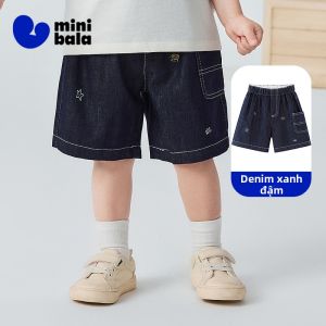 MINI BALA | Quần Short Jean Thoáng Khí Cotton Linen Cho Bé