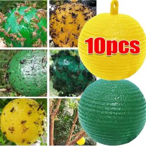 5/10ชิ้นเครื่องมือสวนผักลูกบอลควบคุมแมลงสวนผลไม้ที่ดักแมลงวันเหนียวลูกบอลแมลงเครื่องมือพืชสวน