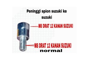 1PCS / BAUT PENINGGI SPION  8 X 8 SUZUKI KE SUZUKI  DRAT ULIR  KANAN  KANAN