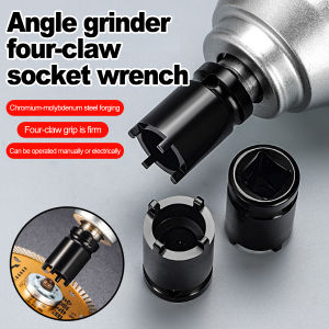 Multifunction Angle Grinder Socket Electric Wrench 4 Pronged Spanner for Quick Flange Nut Removal Power Tool Maintenance