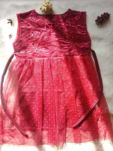 (Luwis Collection) Dress brokat tille anak perempuan umur 2-7 tahun