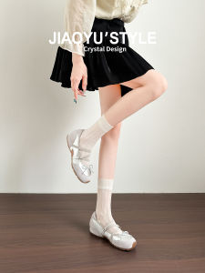 Heel Boost Silver Mary Janes