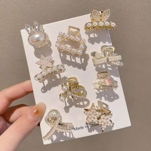 กิ๊บติดผมรูปฉลามขนาดเล็ก ประดับมุก โลหะ ทรงหางฉลาม กิ๊บติดผมสไตล์เกาหลี แฟชั่นสำหรับผู้หญิง