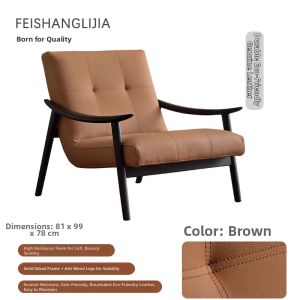 FEISHANGLIJIA | Luxurious Genuine Leather Single Sofa Chair