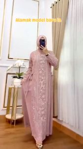 Gamis Set Outer Brokat Wilona Dres Ceruty Babydoll Full Puring Mix Brukat M L XL XXL 3XL Dress Kondangan Wanita Elegan Jumbo Baju Muslim Lebaran Viral Kekinian Ootd Hijab Remaja