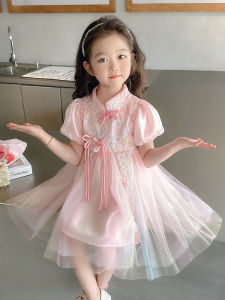 Váy Công Chúa Mùa Hè Cho Bé Gái Váy Hanfu Phong Cách Trung Hoa Váy Qipao Cho Bé Gái Quần Áo Trẻ Em Mùa Hè Váy Ngắn Tay