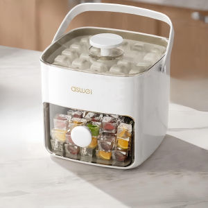 กล่องน้ำแข็งปิดผนึกที่จัดเก็บในตู้เย็นแบบ2-In-1แบบเครื่องทำน้ำแข็งก้อนเกรดอาหารก้อนน้ำแข็งแช่แข็ง