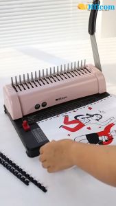 Officom STB12A Comb Binding Machine A4 Size Heavy Duty 21 Holes w/20PCS Plastic Ring Binder for Notebook Office Supplies