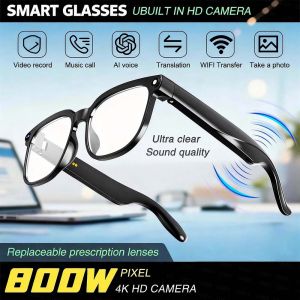 New Women Smart Glasses Video Record Camera BT Call Music Playback Language Translation Music Android Ios Phone Sunglasses Men