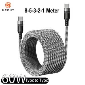 USB C to Type C PD 60W Fast Charging Cable Type C 2m 3m 5m 8m Extending Data Cable for iPhone 15 Pro Max Huawei Xiaomi Samsung