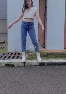 SANDRA  CELANA JEANS CEWEK JUMBO BB 50 - 100 KG PINGGANG KARET  FARIASI KANCING 4