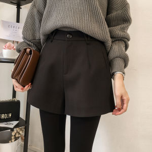 Autumn Winter Shorts Womens Outwear Black Suit Loose Pants Plus Size Fat Sister mm Elastic Casual Loose High Waist Boot Pants