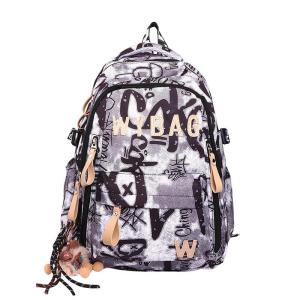 Durable Large Capacity Backpack for Junior And High School Boys 2025 New Style Fashionable Home Use Nylon Material Geometry Pattern