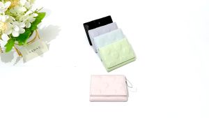 Ví Nữ Thỏ Nổi Ngắn Da PU Gập Ba Có Móc Lông Dễ Thương Thời Trang Nữ BZ003