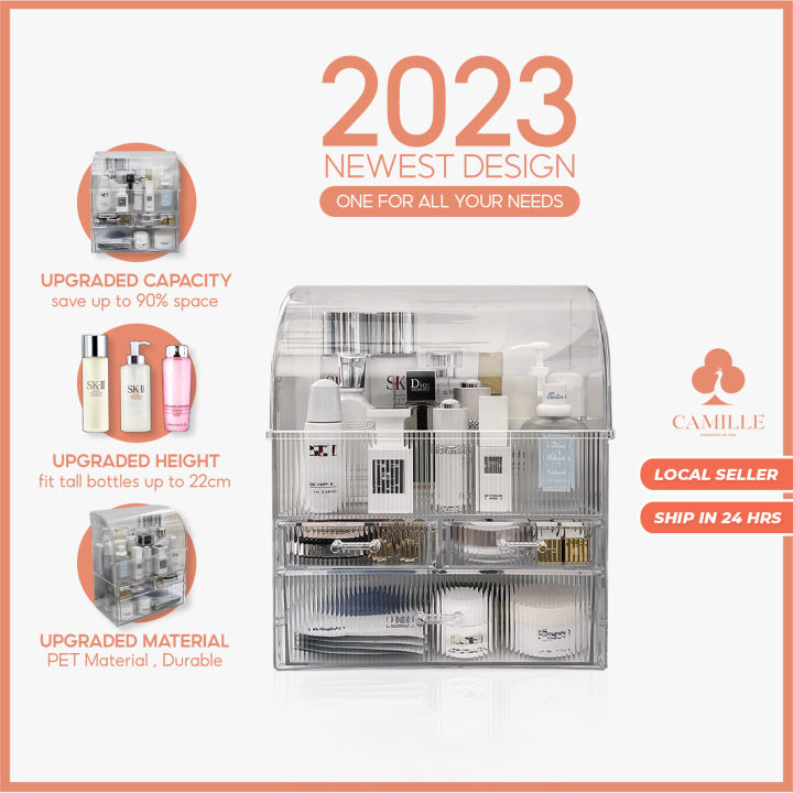 [SG Stock] Transparent Makeup Organizer Skincare Organizer Cosmetics