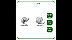 Móc treo đồ nhà tắm 100% Inox đúc đặc PHÁT ĐẠT không rỉ sét Móc áo đơn inox giá treo inox (SP023A.023B)