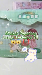 Paket sticker paper bag washi roll set gratis penjepit SZ-65 -WARNA RANDOM - washi tape cute girl kado unik bungkus gambar hadiah sovenir alat tulis kerja sekolah kantor lucu estetik aesthethic