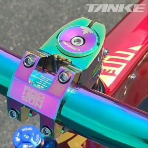 TANKE-MTB Road Bike StemCNC Aluminum Alloy Bicycle PartsHigh-strength Short Handlebar022 XC AM25.4mm28.6mm31.8mmWith cover