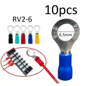 [HCM] Set 10 đầu nối dây điện RV2-6 (ĐEN/XANH LÁ/ĐỎ/XANH/VÀNG)- Đầu cos nối dây cáp cách điện