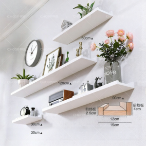 CHOSE | Wall Mounted Wooden Shelving Unit Easy-install One-bar Decorative Shelf White