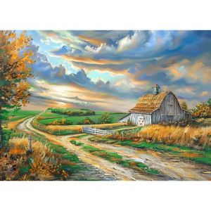 500/1000/1200/2000PCS Country Road Jigsaw Paper Puzzle High Definition Challenge Ideal Gift for Adult Home Bedroom Decor